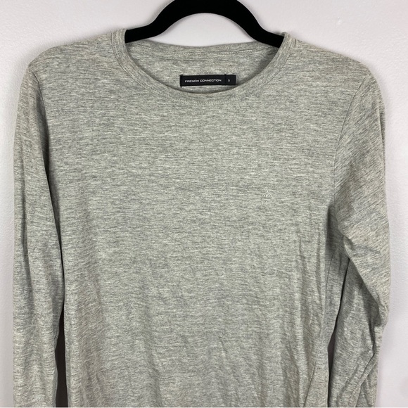 French Connection Long Sleeve Crew Neck Tee Small Grey - Picture 3 of 11